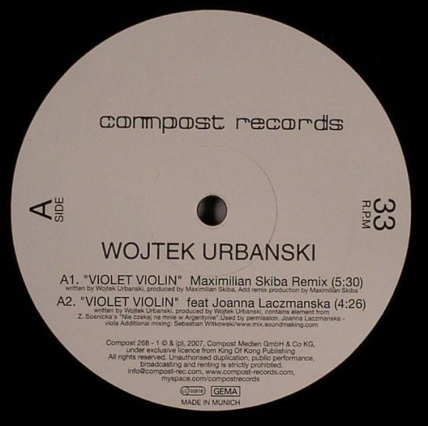 Wojtek Urbanski - Violet Violin (12")