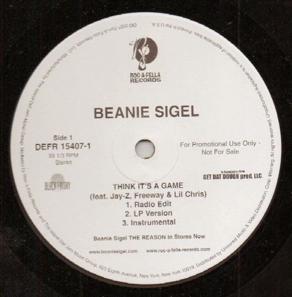 Beanie Sigel - Think It's A Game (12", Promo)