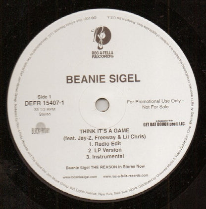 Beanie Sigel - Think It's A Game (12", Promo)