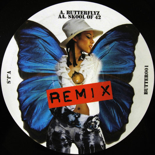 Alicia Keys vs Opius - Butterflyz (Remix) / Skool Of 42 (Remix) (12", Unofficial)