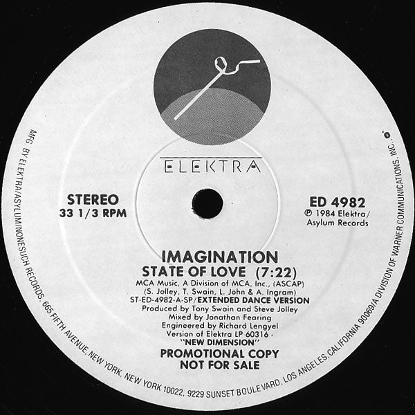 Imagination : State Of Love (12", Promo)