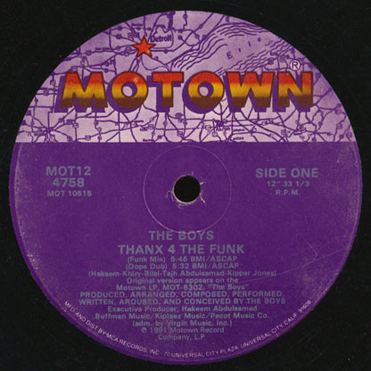 The Boys : Thanx 4 The Funk (12", Single)