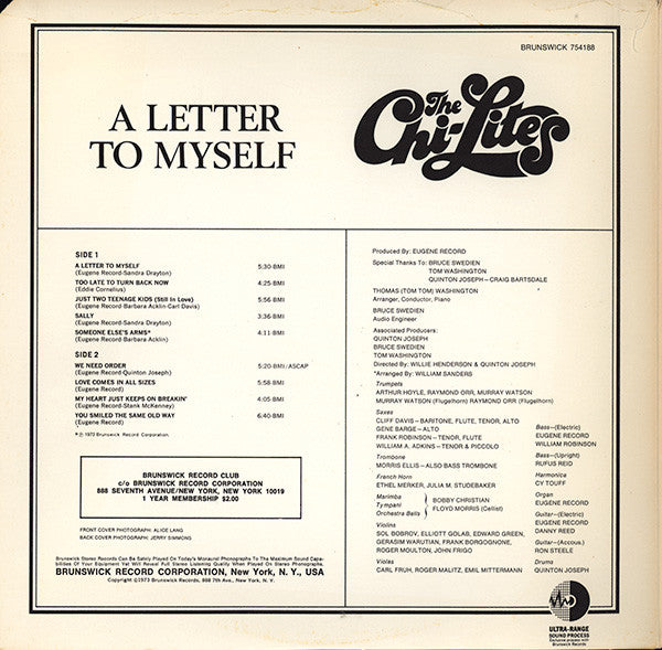 The Chi-Lites - A Letter To Myself (LP, Album)
