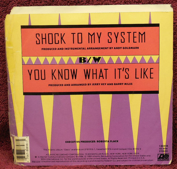 Roberta Flack : Shock To My System (7", Single)