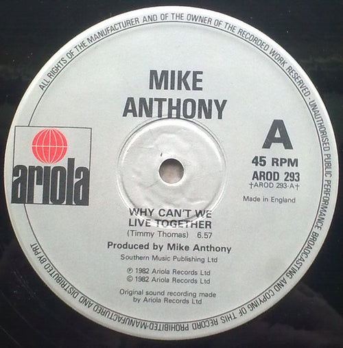 Mike Anthony : Why Can't We Live Together (12")
