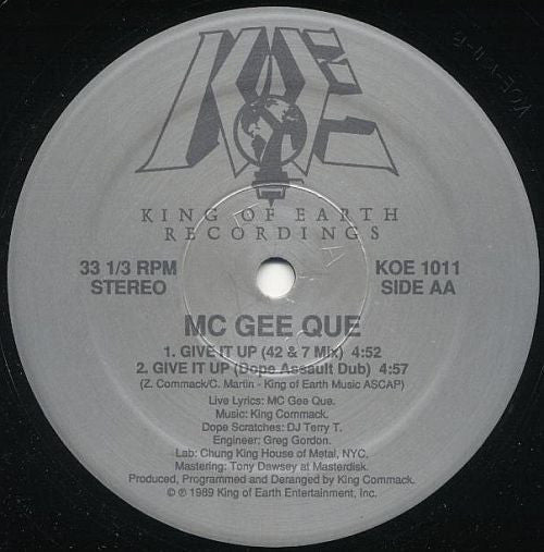 MC Gee Que : A Strong Rhyme To Step To / Give It Up (12")