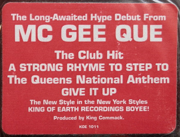 MC Gee Que : A Strong Rhyme To Step To / Give It Up (12")