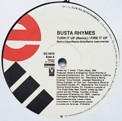 Busta Rhymes : Turn It Up (Remix) / Fire It Up (12", Promo)