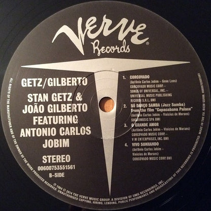 Stan Getz, Joao Gilberto* Featuring Antonio Carlos Jobim - Getz / Gilberto (LP, Album, RE, RM)