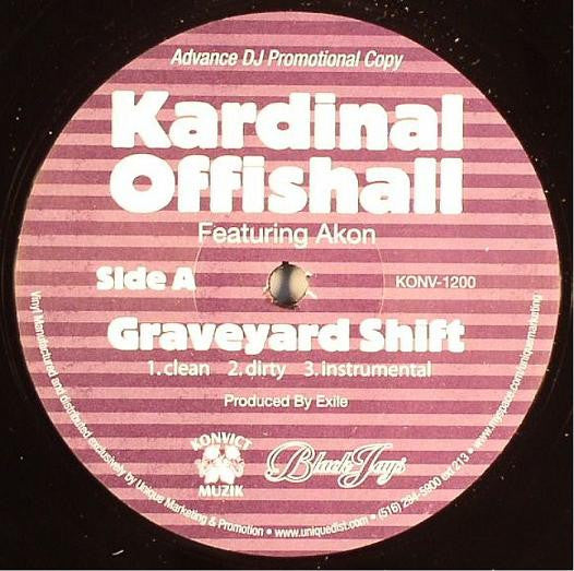 Kardinal Offishall Featuring Akon : Graveyard Shift (12", Promo)