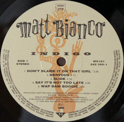 Matt Bianco : Indigo (LP, Album)