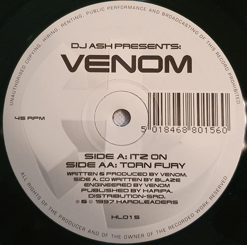 Venom* - Itz On / Torn Fury (12")