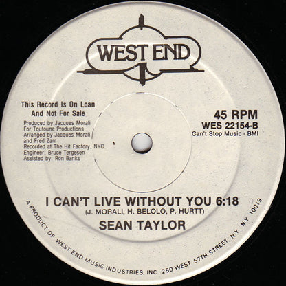 Sean Taylor - Come Back To Me (12", Single, Promo)