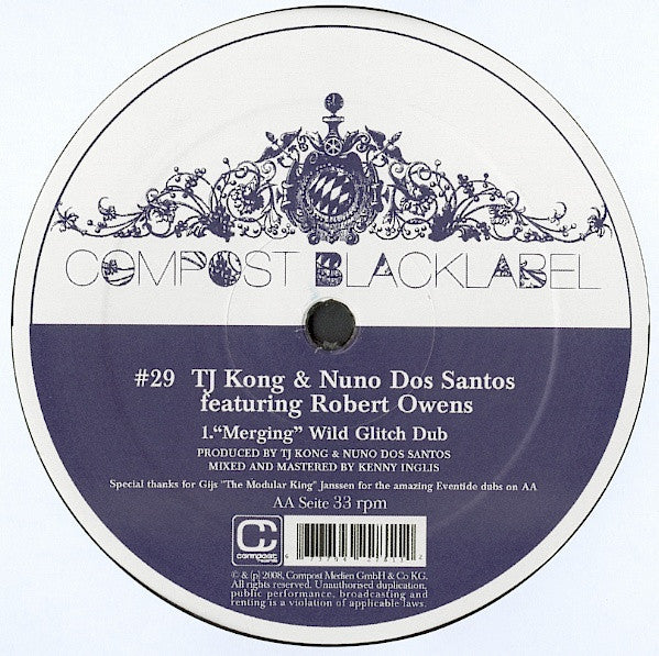 TJ Kong & Nuno Dos Santos Featuring Robert Owens - Merging (12")