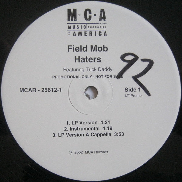 Field Mob Featuring Trick Daddy - Haters (12", Promo)