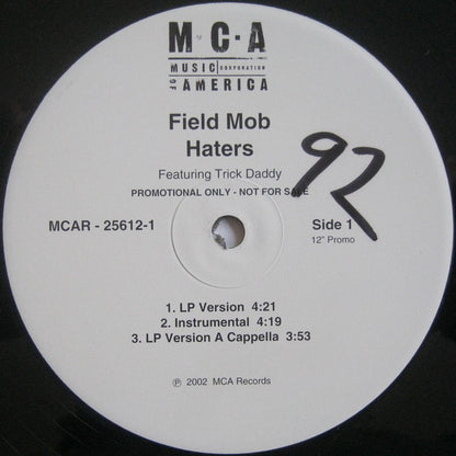 Field Mob Featuring Trick Daddy - Haters (12", Promo)