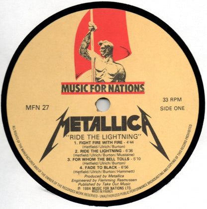 Metallica : Ride The Lightning (LP, Album)