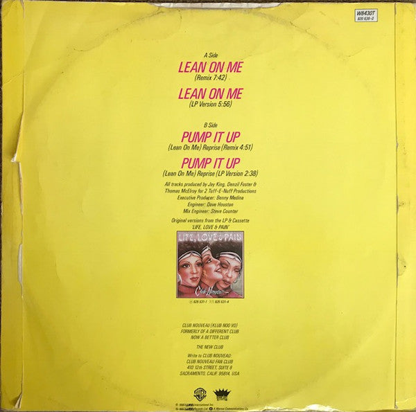 Club Nouveau - Lean On Me (12", Single, Dam)