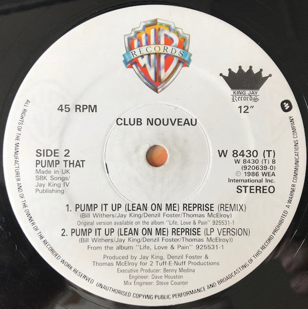 Club Nouveau - Lean On Me (12", Single, Dam)