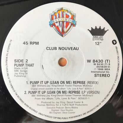 Club Nouveau - Lean On Me (12", Single, Dam)