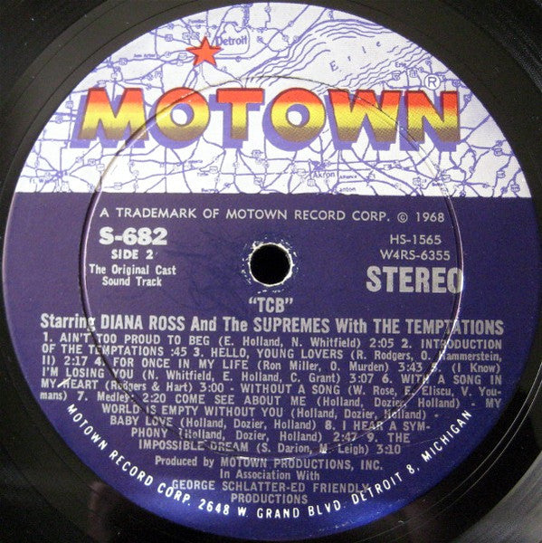 Diana Ross And The Supremes* With The Temptations - (The Original Soundtrack From) TCB (LP, Album, Gat)