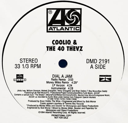 Coolio & 40 Thevz / Hurricane  - Dial A Jam / Four Fly Guys (12", Promo)