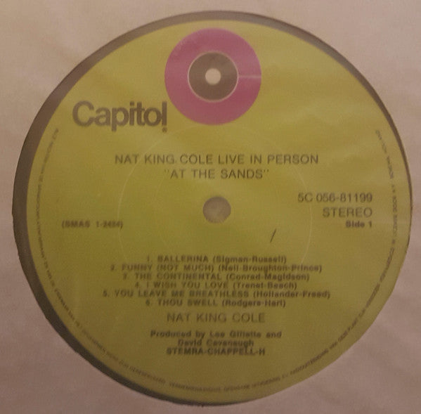 Nat King Cole - Live In Person "At The Sands" (LP, Album)