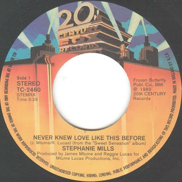 Stephanie Mills : Never Knew Love Like This Before (7", Single)