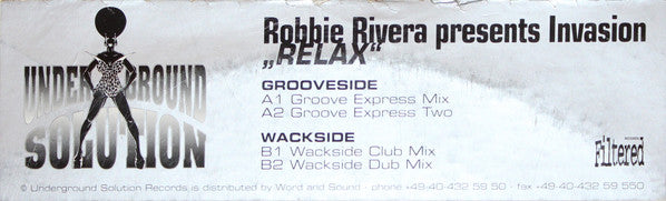 Robbie Rivera Presents Invasion  - Relax (12")