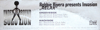 Robbie Rivera Presents Invasion  - Relax (12")