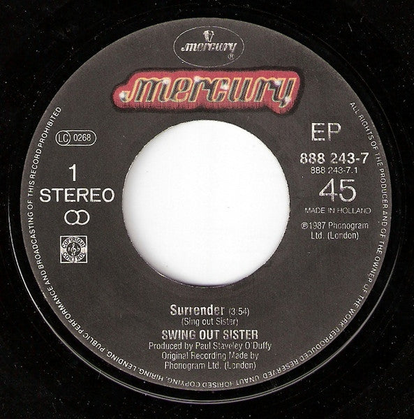 Swing Out Sister : Surrender (7", EP)