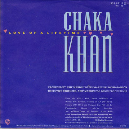 Chaka Khan : Love Of A Lifetime (7", Single)
