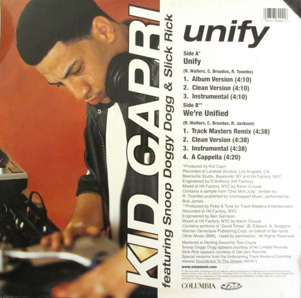 Kid Capri Featuring Snoop Dogg & Slick Rick : Unify (12")