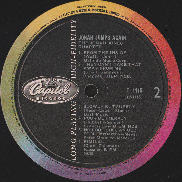 The Jonah Jones Quartet : Jonah Jumps Again (LP, Album, Mono)
