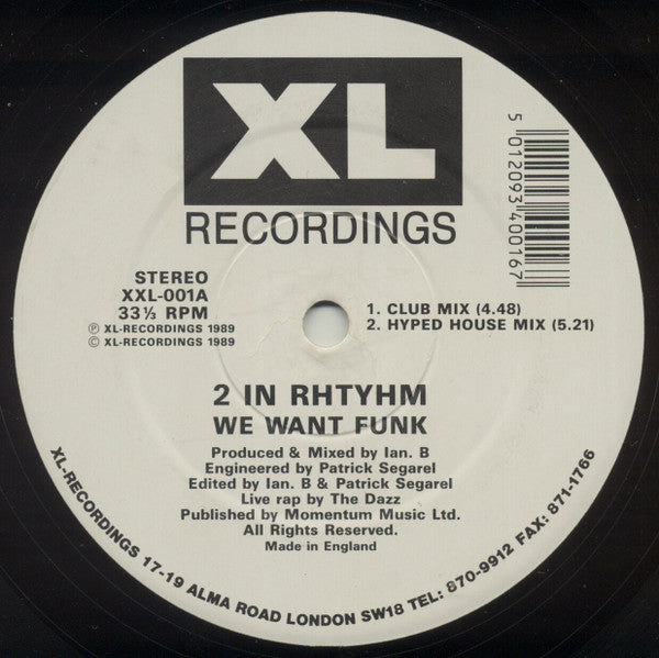 2 In Rhtyhm* : We Want Funk (12")