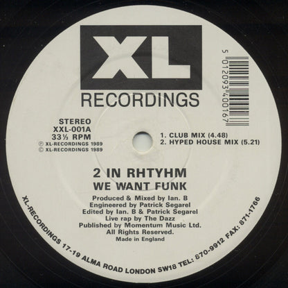 2 In Rhtyhm* : We Want Funk (12")