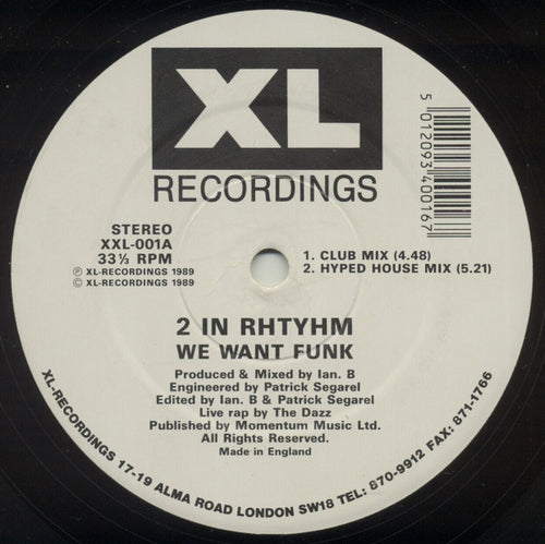 2 In Rhtyhm* : We Want Funk (12")