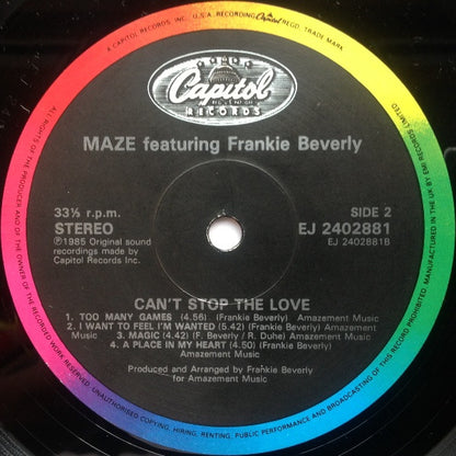 Maze Featuring Frankie Beverly : Can't Stop The Love (LP, Album)
