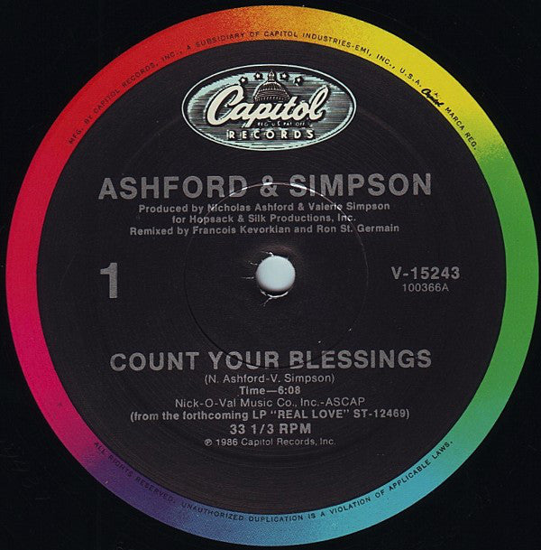 Ashford & Simpson : Count Your Blessings (12", Single)