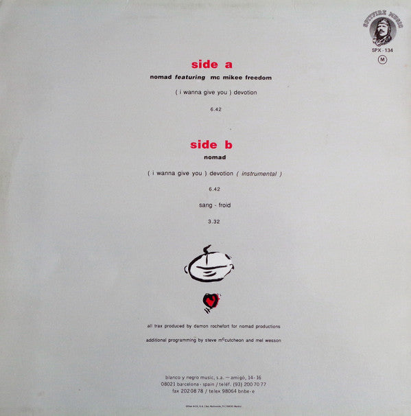 Nomad Featuring Mc Mikee Freedom : (I Wanna Give You) Devotion (12")
