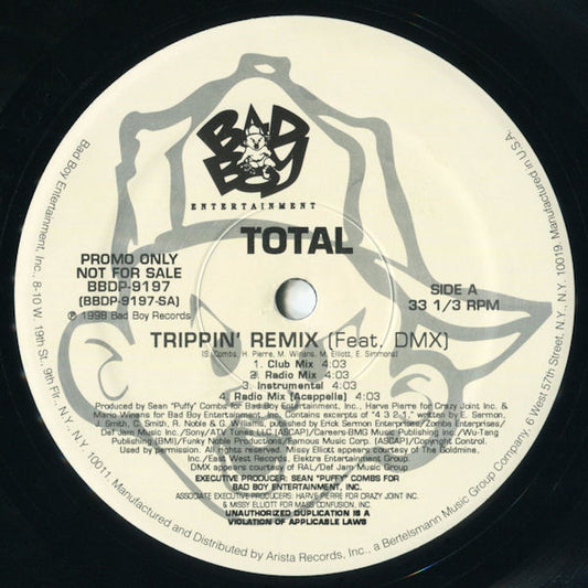 Total : Trippin' (Remix) / What About Us (Remix) (12", Promo)