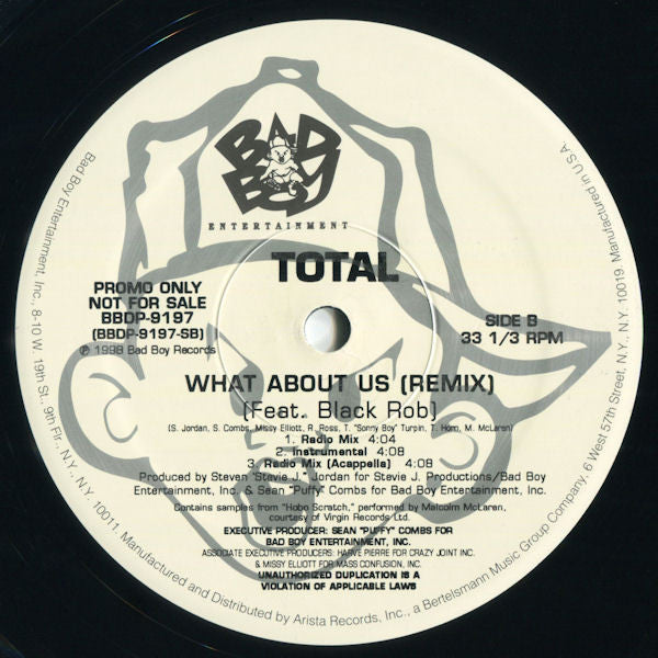 Total : Trippin' (Remix) / What About Us (Remix) (12", Promo)