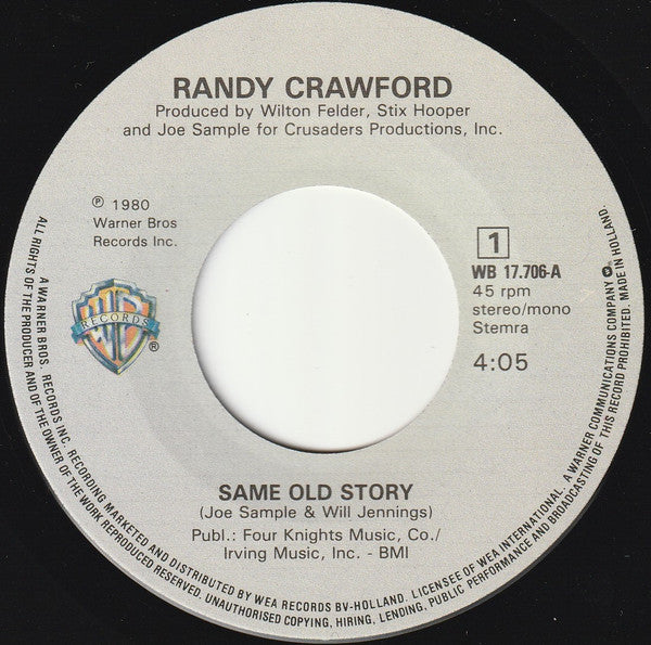 Randy Crawford : Same Old Story (7", Single)