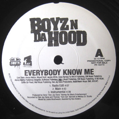 Boyz N Da Hood : Everybody Know Me / Bite Down (12", Promo)