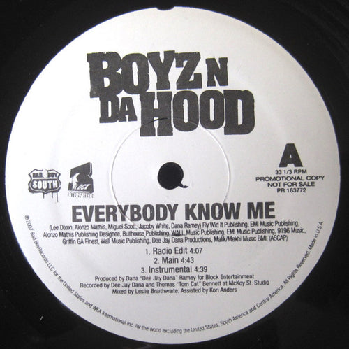 Boyz N Da Hood : Everybody Know Me / Bite Down (12", Promo)
