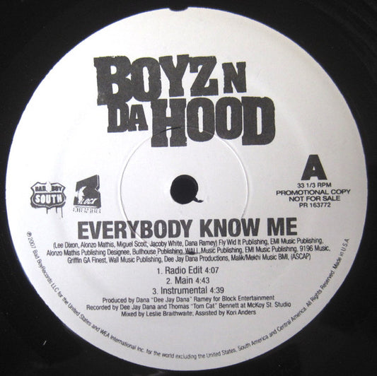 Boyz N Da Hood : Everybody Know Me / Bite Down (12", Promo)