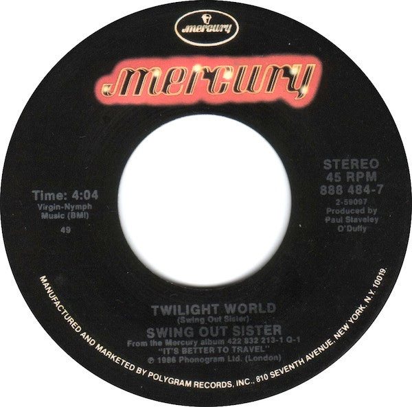 Swing Out Sister : Twilight World (7")