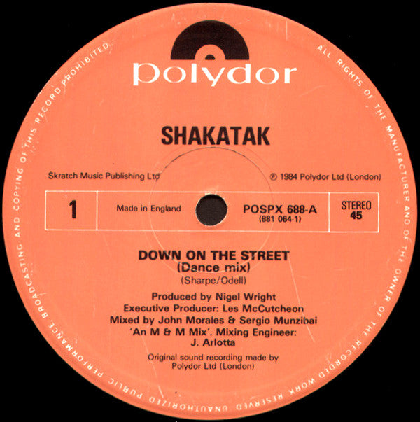 Shakatak : Down On The Street (12", Gen)