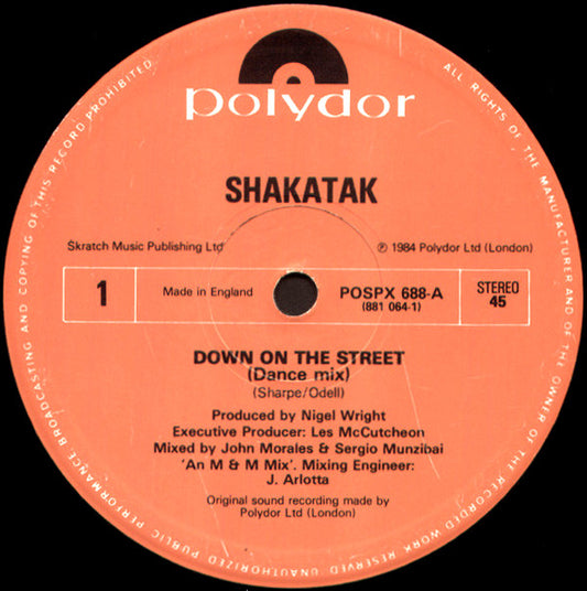 Shakatak : Down On The Street (12", Gen)