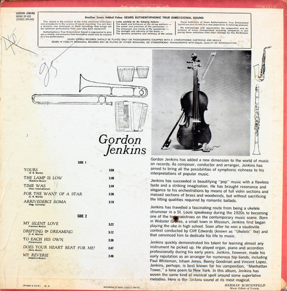 Gordon Jenkins : The Romantic Moods Of Gordon Jenkins (LP)